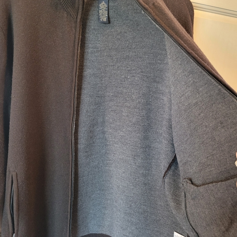 Banana Republic Brown Stretch Merino Wool Double Zip Sweater - Picture 6 of 10